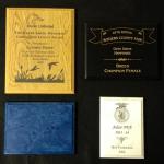 ECONOMICAL PLAQUES which look GREAT engraved right in the WOOD!  Also available with engraved plate affixed.  Several Color Options from which to choose!